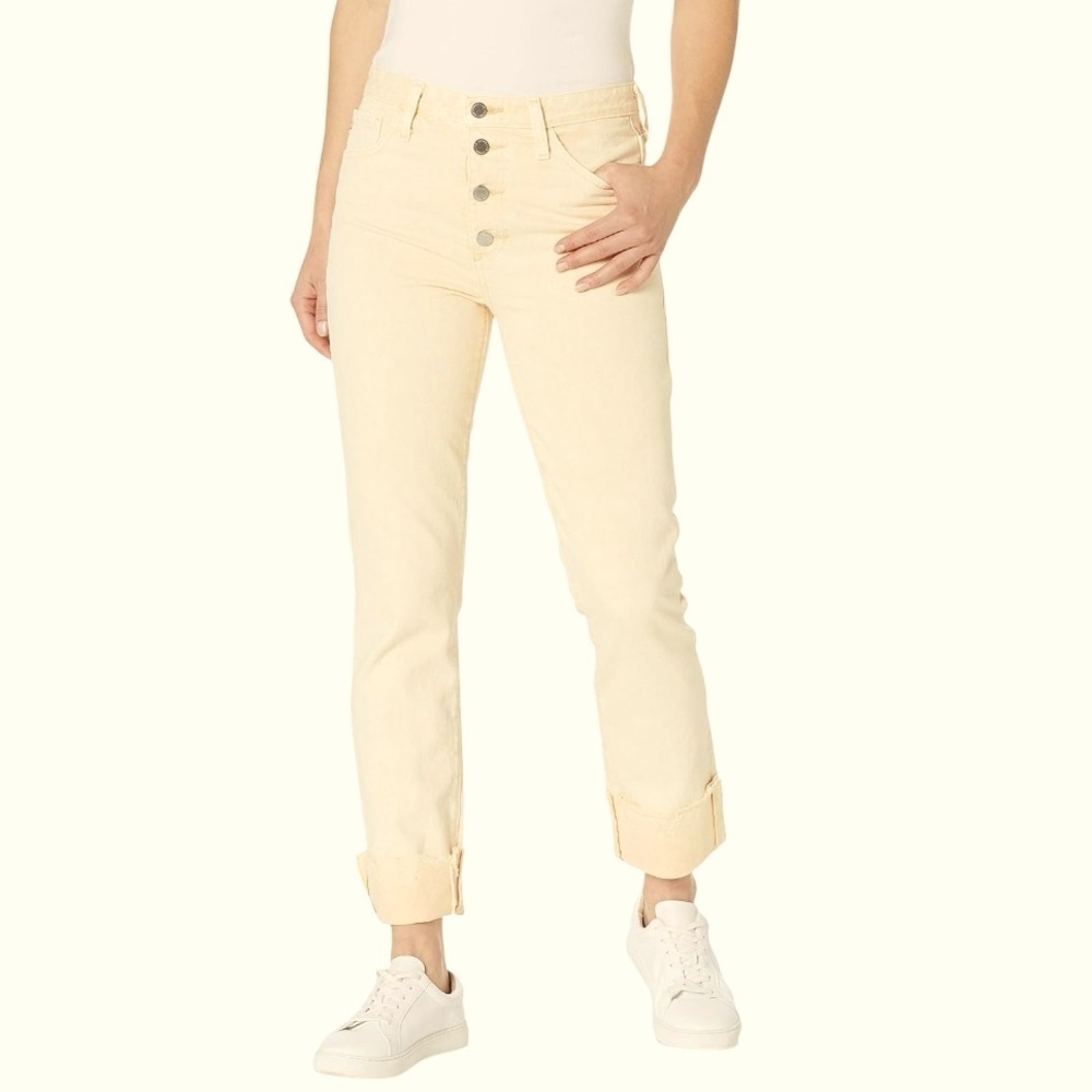 NWT Adriano Goldschmied Isabelle Button Up High-Rise Straight Leg Crop Jeans 29